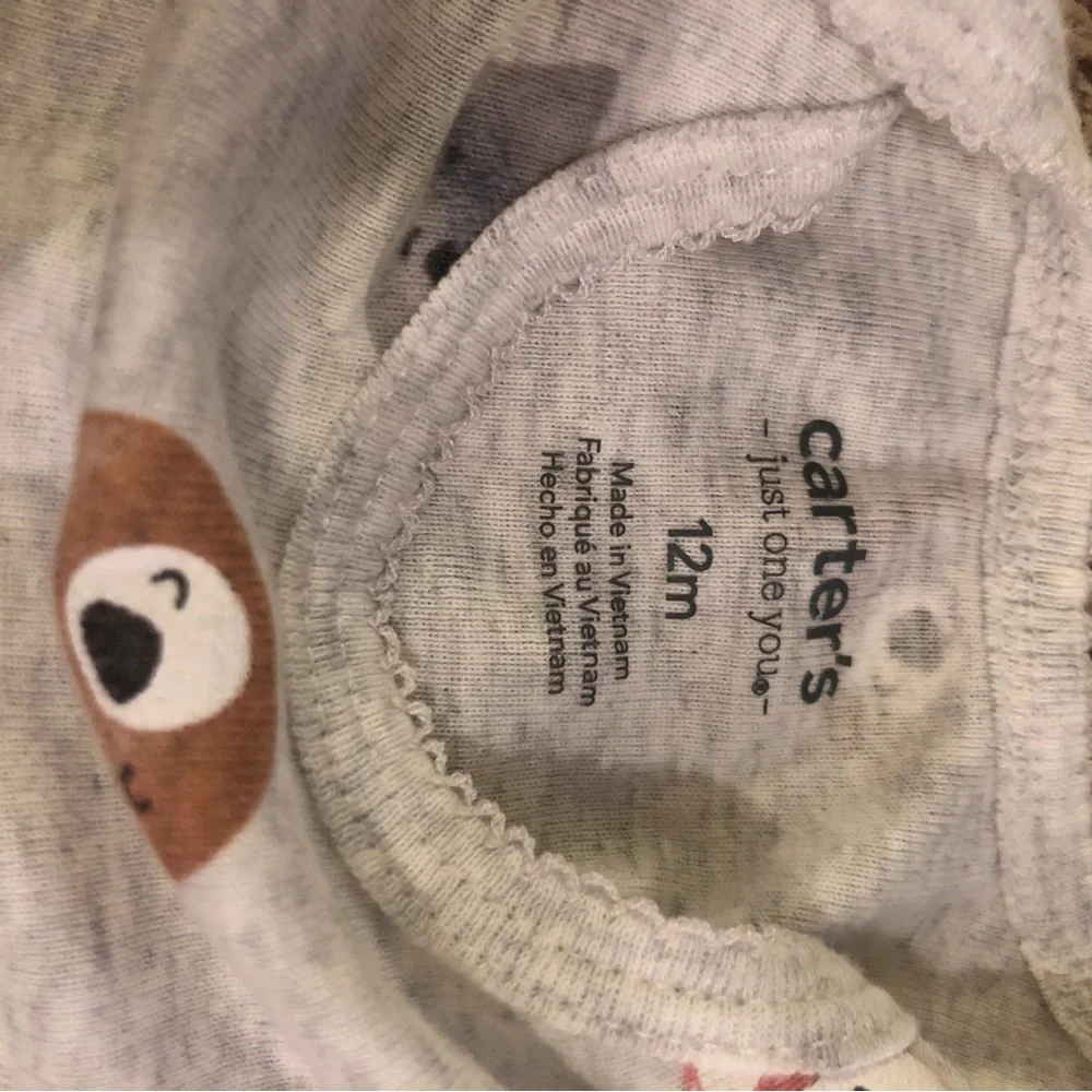 Carter's Pink and Gray Animal Print Bodysuit Set